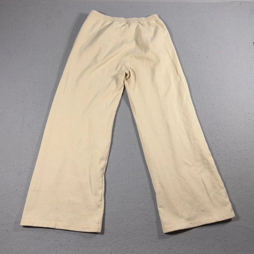 Abercrombie and Fitch Sweatpants Women Medium‎ Cream Fleece Wide Leg Lounge